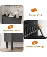 gaomon Shoe Cabinet with 2 Flip Drawers, Narrow Shoe Storage Cabinet with Adjustable Shelves and Hidden Handle