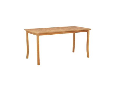 Slickblue 63-Inch Outdoor Dining Table with Umbrella Hole, Farmhouse Style