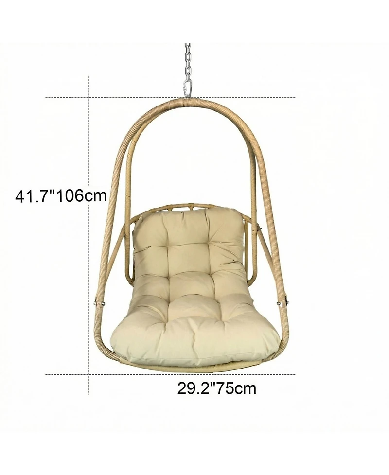Clihome Wicker Rattan Swing Egg Chair without Stand