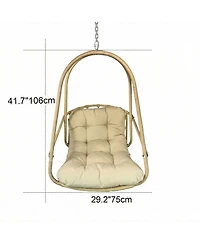 Clihome Wicker Rattan Swing Egg Chair without Stand