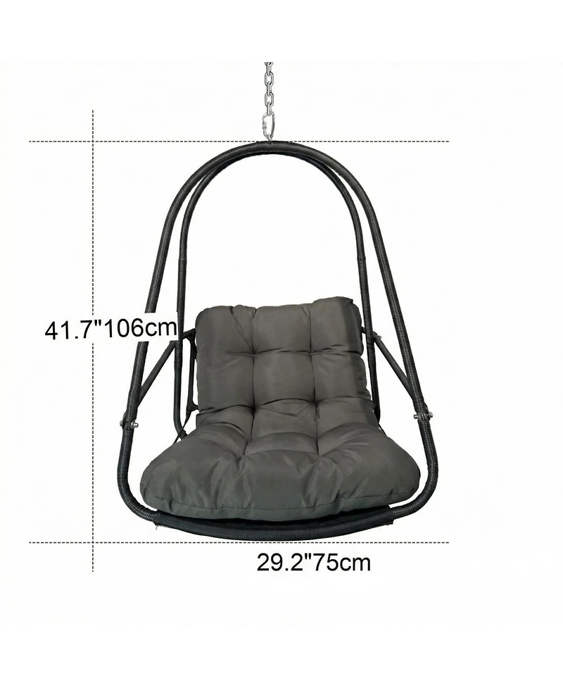 Clihome Wicker Rattan Swing Egg Chair without Stand