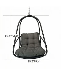 Clihome Wicker Rattan Swing Egg Chair without Stand