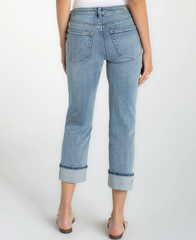 Liverpool Los Angeles Petite Marley Cropped Girlfriend Cuffed Jeans