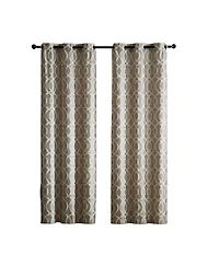 Kate Aurora Royal Living 2 Pack Venetian Semi Sheer Lattice Grommet Top Curtain Panels