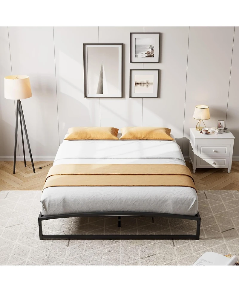 gaomon Metal Bed Frame,Platform Frame with Arch Design,10" Heavy Duty Strong Support Slats,Sturdy Mattress Foundation,Easy Assembly