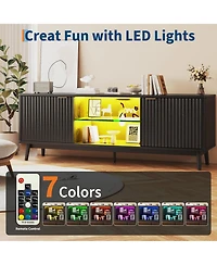 gaomon Tv Stand Entertainment Center with Storage Cabinets,Open Shelves & Power Outlets Media Tv Console Table for Up to 75" Tv