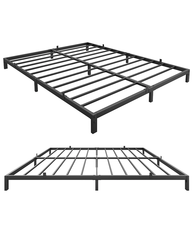 gaomon 8 Inch Black Queen Low Profile Metal Bed Frame-Sturdy Mattress Foundation-Easy Assembly-Noise Free