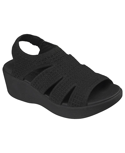 Skechers Women's Parallel Lite Knit Cut Out Slingback Wedge Sandals from Finish Line