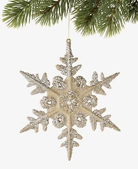 Holiday Lane Christmas Giltters Silver Snowflake Ornament, Macy's Exclusive