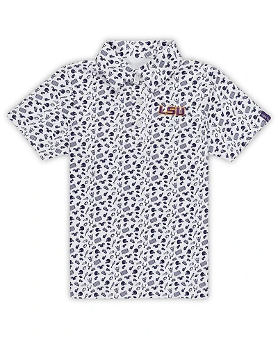 Garb Toddler Purple Lsu Tigers Tom All-over Print Performance Polo Shirt