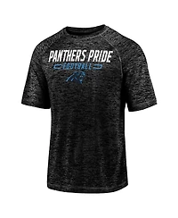 Fanatics Men's Black Carolina Panthers Nickname Wordmark Raglan Space Dye T-Shirt