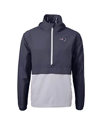 Cutter & Buck Men's Blue New England Patriots Charter Eco Anorak Half-Zip Jacket