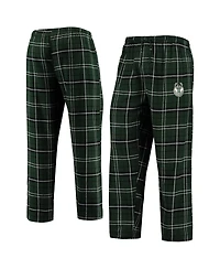 Concepts Sport Men's Hunter Green/Black Milwaukee Bucks Ultimate Plaid Flannel Pants