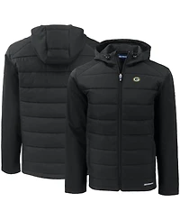 Cutter & Buck Men's Black Green Bay Packers Evoke PrimaLoft Hybrid Eco Softshell Full-Zip Hooded Jacket