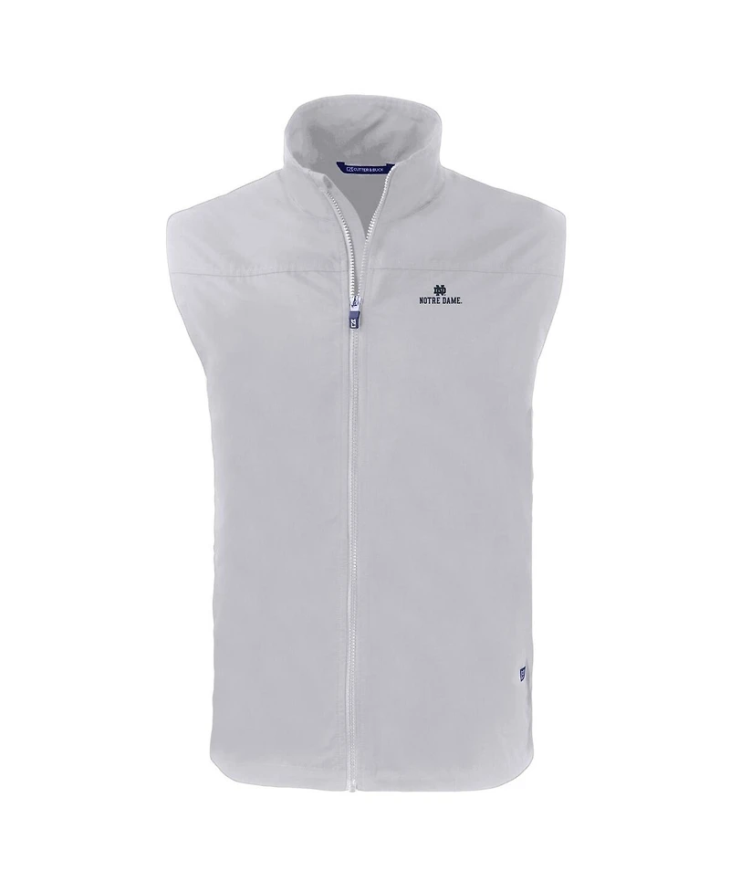Cutter & Buck Men's Gray Notre Dame Fighting Irish Charter Eco Full-Zip Vest