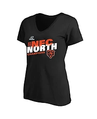 Fanatics Women's Black Chicago Bears 2025 Nfc North Division Champions Plus V-Neck T-Shirt