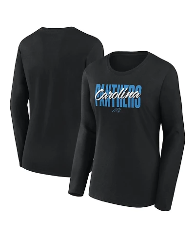Logo Athletic Women's Black Carolina Panthers Grip Long Sleeve T-Shirt