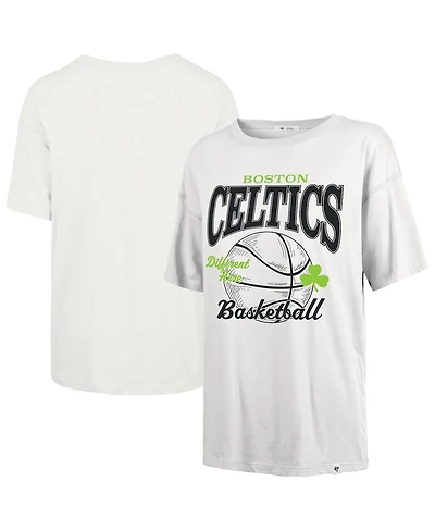 47 Brand Women's White Boston Celtics City Edition Down Court Sadie T-Shirt