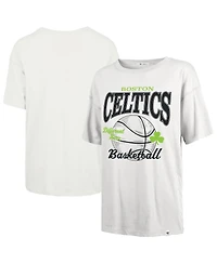 47 Brand Women's White Boston Celtics City Edition Down Court Sadie T-Shirt