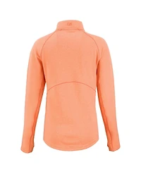 Cutter & Buck Women's Heather Orange Denver Broncos Peshastin Eco Fleece Tri-Blend Raglan Half-Zip Jacket