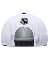 Fanatics Men's Black/White Los Angeles Kings Authentic Pro Rink Lockup Adjustable Trucker Hat