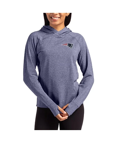 Cutter & Buck Women's Heather Navy New England Patriots Primary Logo Adapt Knit Raglan Pullover Hoodie