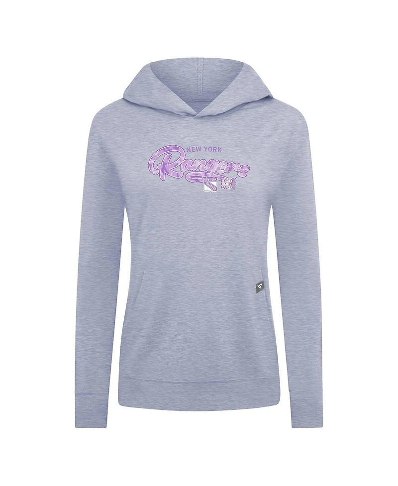 LevelWear Women's Heather Gray New York Rangers Pullover Hoodie