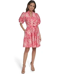 Eliza J Women's Floral Embroidery V-Neck Short Dress