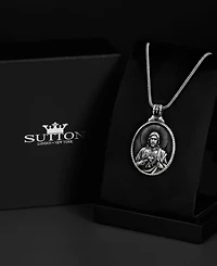 Rhona Sutton Men's Stainless Steel Faith Pendant Necklace