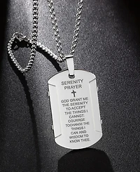 Rhona Sutton Men's Stainless Steel Serenity Prayer Pendant Necklace
