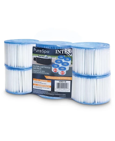 Intex 29011E Type S1 Easy Set Pool Filter Replacement Cartridges (6 Filters)