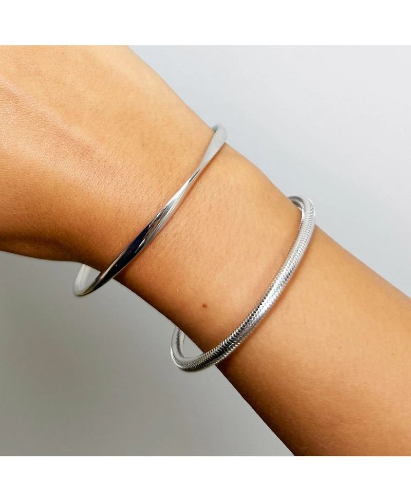The Lovery Sculpted Bangle Bracelet Sterling Silver