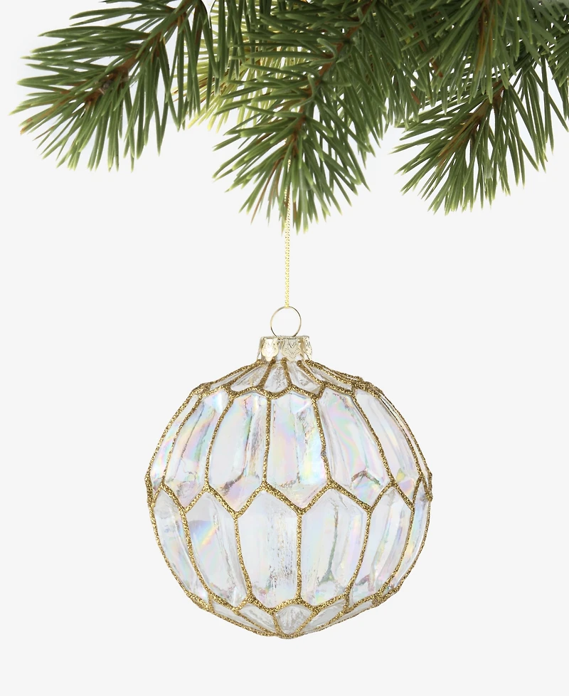 Holiday Lane Berry Tones Gold Molded Ball Ornament, Macy's Exclusive