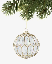 Holiday Lane Berry Tones Gold Molded Ball Ornament, Macy's Exclusive