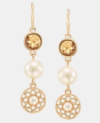 Charter Club Multi-Stone Linear Drop Earrings, Macy's Exclusive