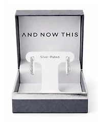 And Now This Clear Crystal Rectangular Shaped Hoop Earrings