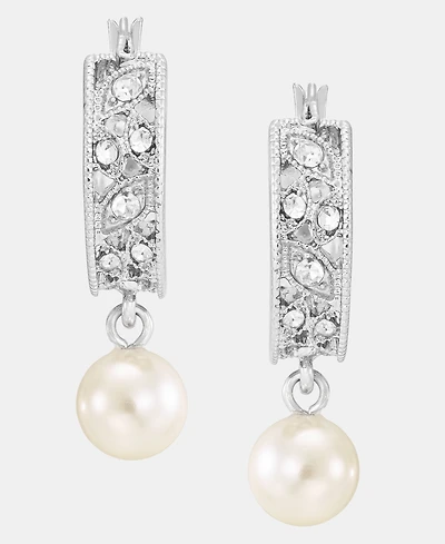 Charter Club Crystal & Imitation Pearl Drop Earrings, Macy's Exclusive