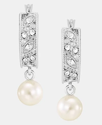 Charter Club Crystal & Imitation Pearl Drop Earrings, Macy's Exclusive
