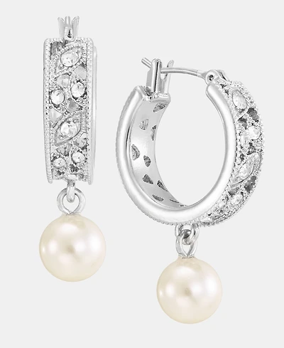 Charter Club Crystal & Imitation Pearl Drop Earrings, Macy's Exclusive