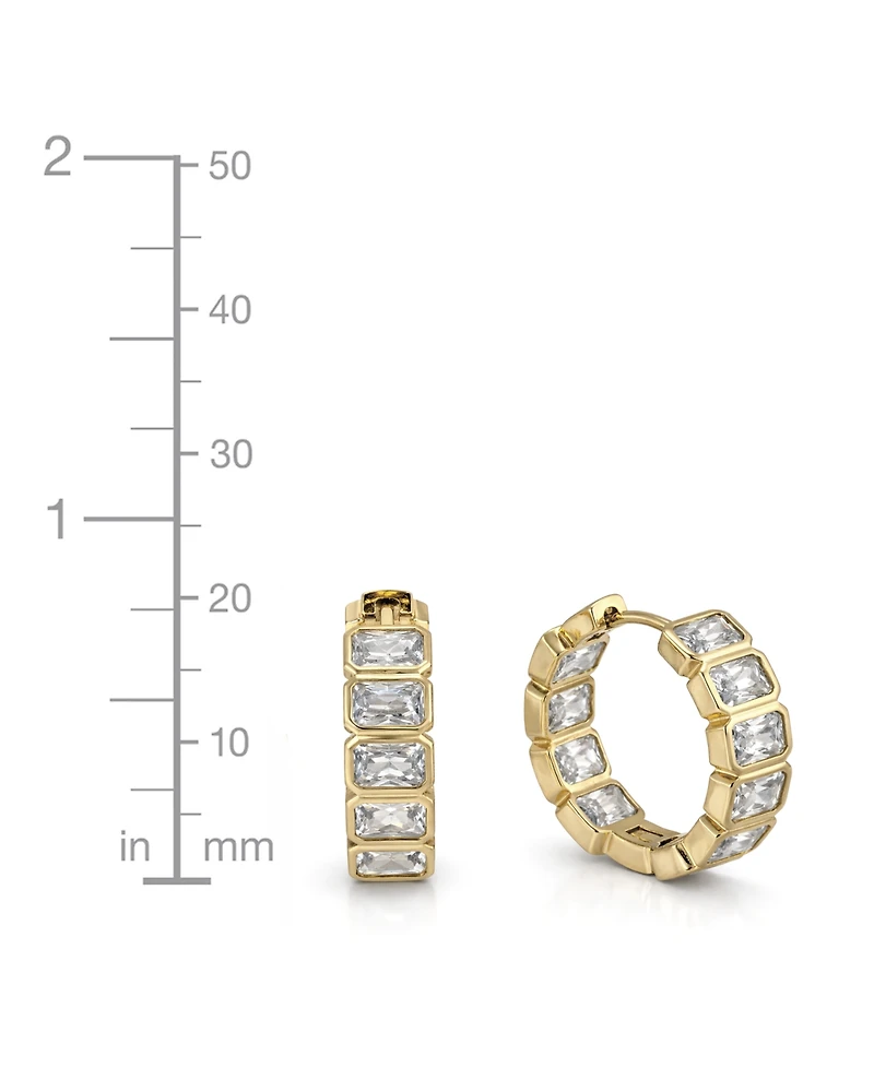 And Now This Cubic Zirconia Hinged Hoop Earrings