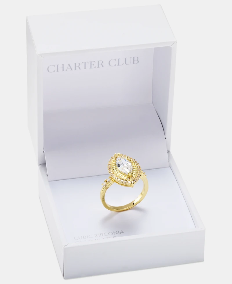 Charter Club Cubic Zirconia Textured Ring, Macy's Exclusive