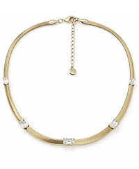 And Now This Cubic Zirconia Rectangular Stone Station Necklace