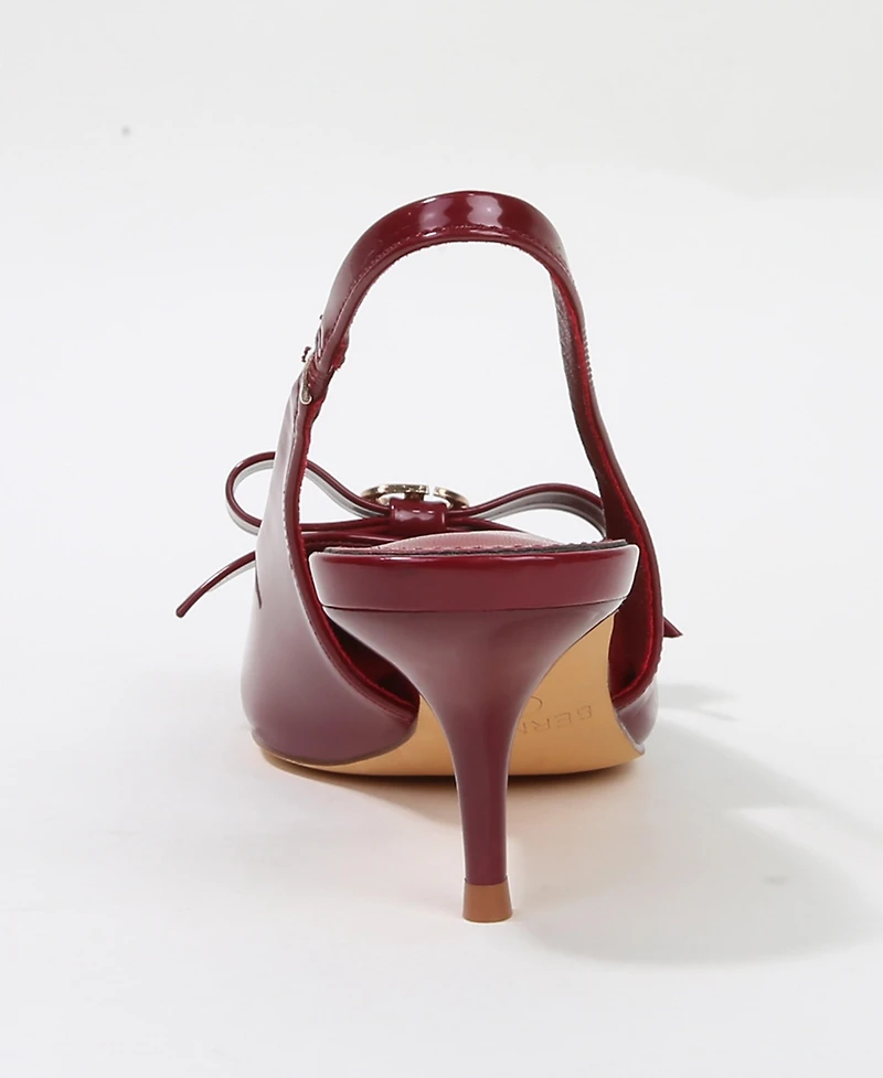 Berness Women's Charleigh Slingback Kitten Heels with Bow Detail