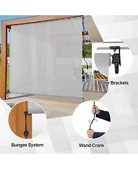 Aoodor Patio Roller Shade Hdpe Fabric Outdoor Cordless Roll Up with Uv Protection, Blinds