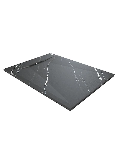 Casainc Low-Profile Smc Shower Base with Reversible Drain, Drain Cover, Non-Slip