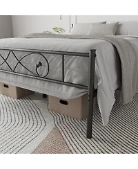 gaomon King Size Platform Bed Frame, Metal with Unique Fist Design Headboard, Under Bed Storage, No Box Spring Required, Easy Assembly Noise Free
