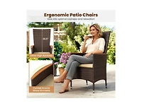 Slickblue Outdoor Wicker Dining Chairs Set of 2 with High Back Support