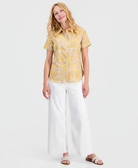 Nautica Women's Cotton Floral Camp Shirt