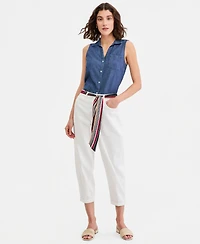 Nautica Women's Belted Carrot-Leg Jeans