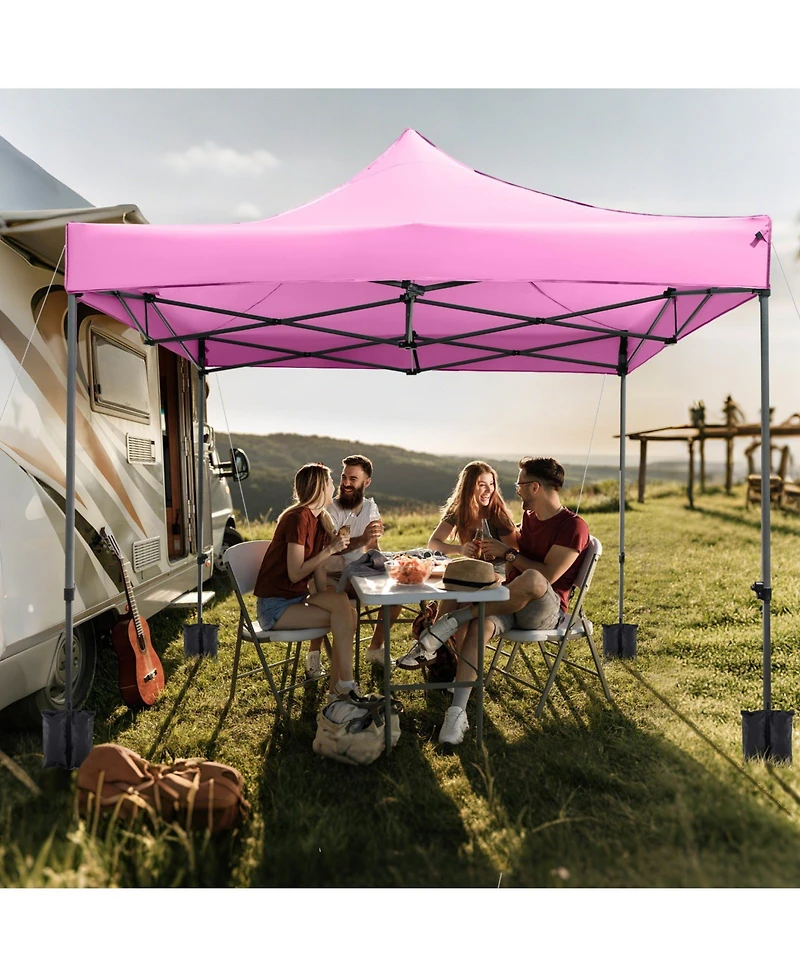 Mecale 10x10 ft Pop-Up Canopy Gazebo with Wheeled Carry Bag